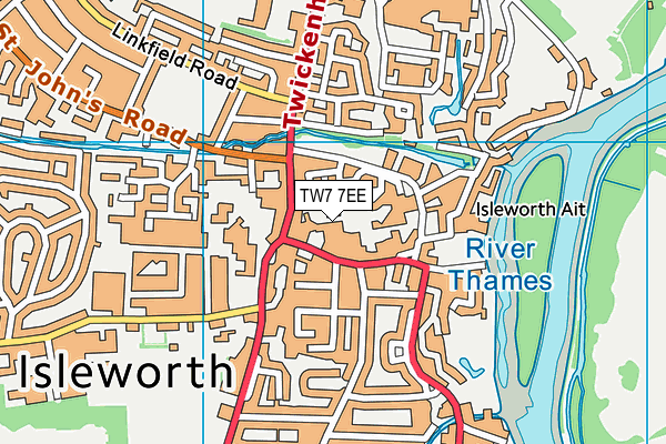 St Mary's Catholic Primary School, Isleworth map (TW7 7EE) - OS VectorMap District (Ordnance Survey)