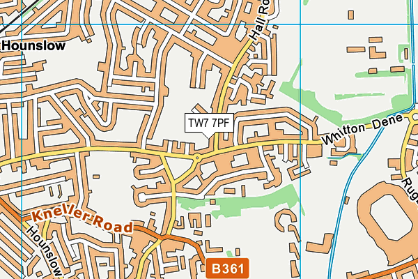 TW7 7PF map - OS VectorMap District (Ordnance Survey)