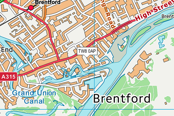 TW8 0AP map - OS VectorMap District (Ordnance Survey)