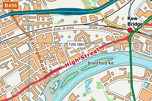 TW8 0BH map - OS VectorMap District (Ordnance Survey)