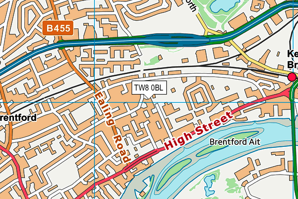 TW8 0BL map - OS VectorMap District (Ordnance Survey)
