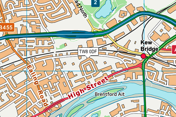 TW8 0DF map - OS VectorMap District (Ordnance Survey)