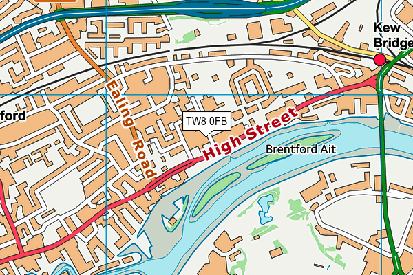 TW8 0FB map - OS VectorMap District (Ordnance Survey)