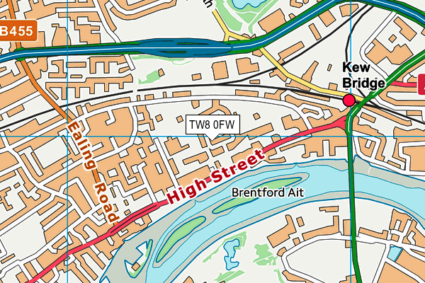 TW8 0FW map - OS VectorMap District (Ordnance Survey)