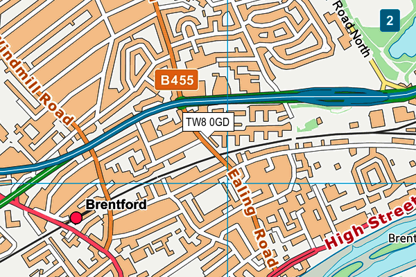 TW8 0GD map - OS VectorMap District (Ordnance Survey)