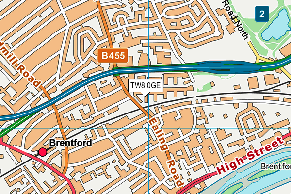TW8 0GE map - OS VectorMap District (Ordnance Survey)