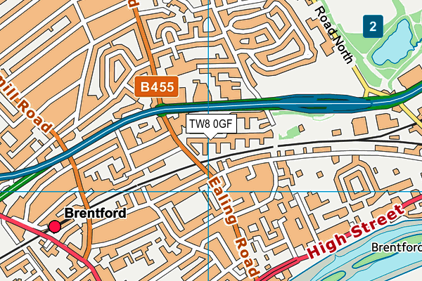 TW8 0GF map - OS VectorMap District (Ordnance Survey)