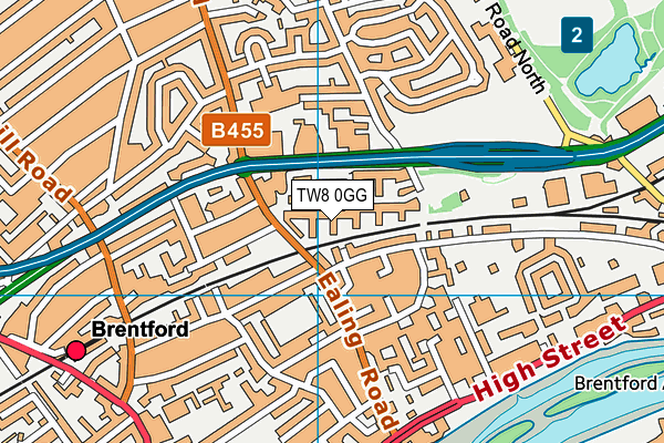 TW8 0GG map - OS VectorMap District (Ordnance Survey)