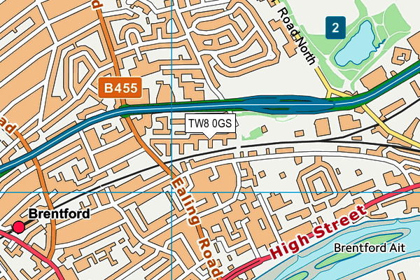 TW8 0GS map - OS VectorMap District (Ordnance Survey)