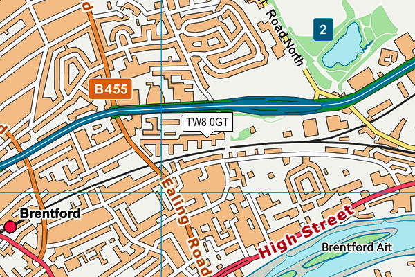 TW8 0GT map - OS VectorMap District (Ordnance Survey)