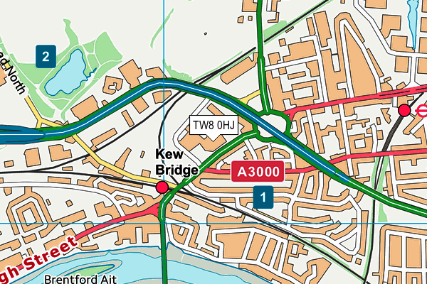 Brentford Fountain Leisure Centre map (TW8 0HJ) - OS VectorMap District (Ordnance Survey)