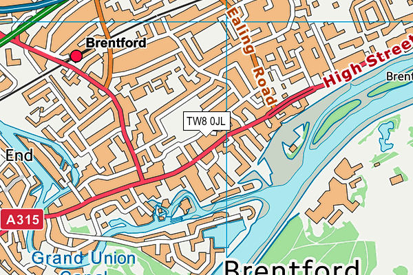 TW8 0JL map - OS VectorMap District (Ordnance Survey)