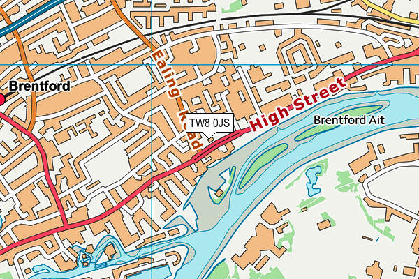 TW8 0JS map - OS VectorMap District (Ordnance Survey)
