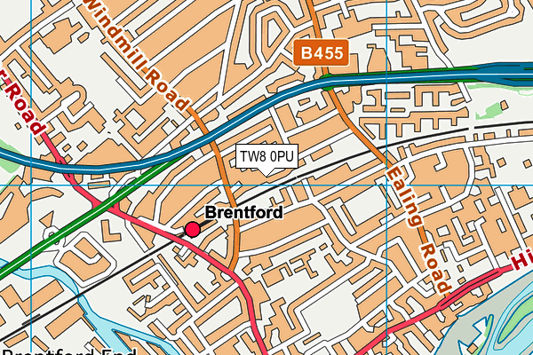 TW8 0PU map - OS VectorMap District (Ordnance Survey)