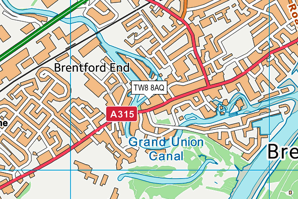TW8 8AQ map - OS VectorMap District (Ordnance Survey)