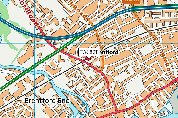 TW8 8DT map - OS VectorMap District (Ordnance Survey)