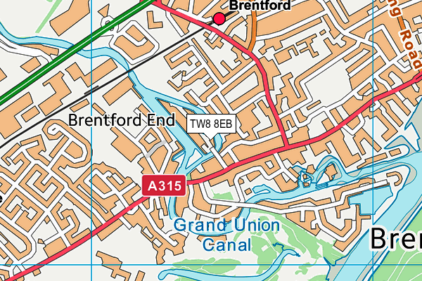 TW8 8EB map - OS VectorMap District (Ordnance Survey)