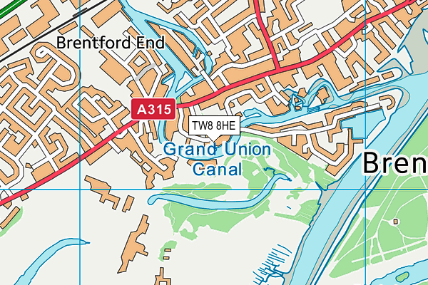 TW8 8HE map - OS VectorMap District (Ordnance Survey)