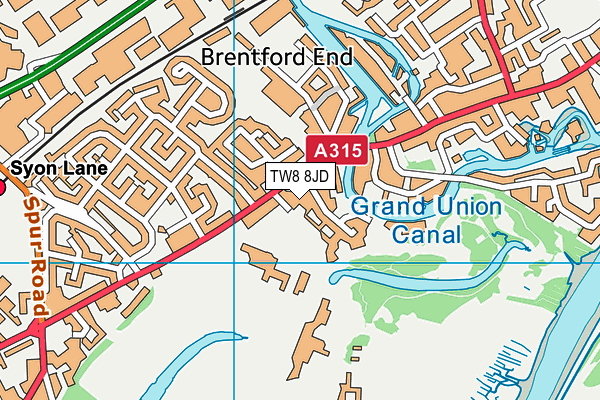 TW8 8JD map - OS VectorMap District (Ordnance Survey)