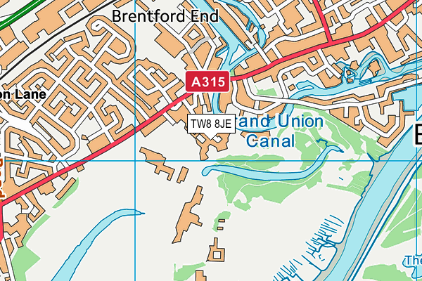 TW8 8JE map - OS VectorMap District (Ordnance Survey)