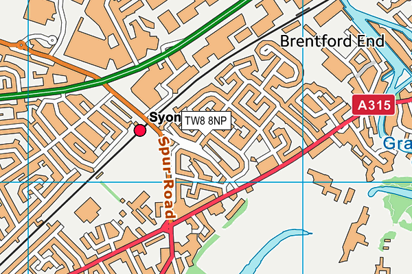 TW8 8NP map - OS VectorMap District (Ordnance Survey)