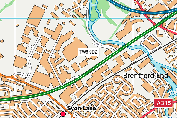 Topnotch Health Club (Brentford) (Closed) map (TW8 9DZ) - OS VectorMap District (Ordnance Survey)