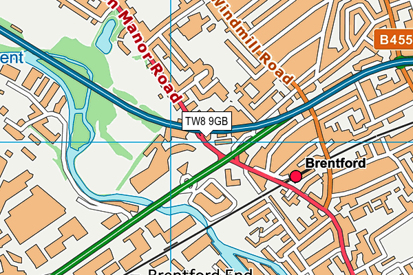 TW8 9GB map - OS VectorMap District (Ordnance Survey)