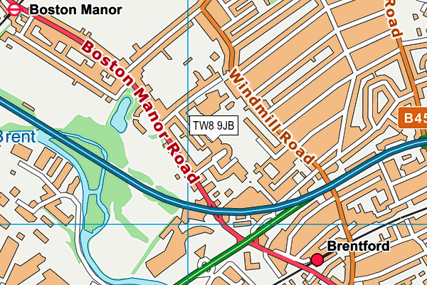TW8 9JB map - OS VectorMap District (Ordnance Survey)