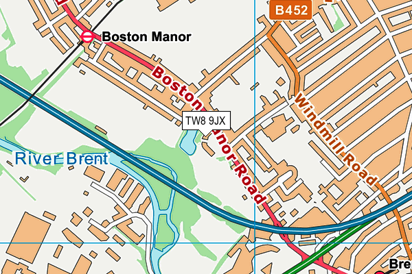 Boston Manor Park map (TW8 9JX) - OS VectorMap District (Ordnance Survey)