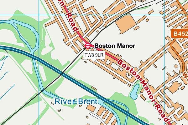 Boston Manor Playing Field map (TW8 9LR) - OS VectorMap District (Ordnance Survey)