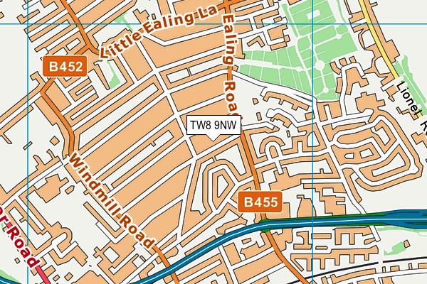 TW8 9NW map - OS VectorMap District (Ordnance Survey)