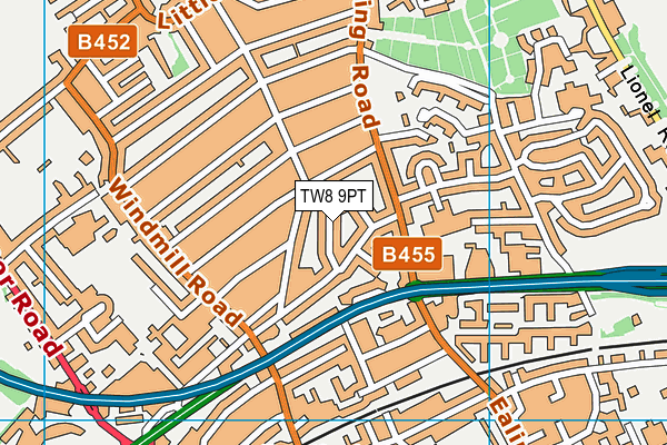 TW8 9PT map - OS VectorMap District (Ordnance Survey)