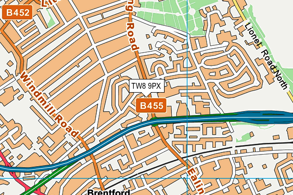 TW8 9PX map - OS VectorMap District (Ordnance Survey)