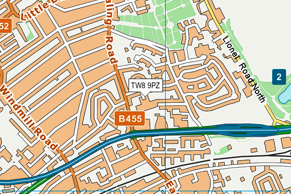 TW8 9PZ map - OS VectorMap District (Ordnance Survey)