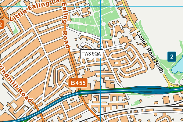 TW8 9QA map - OS VectorMap District (Ordnance Survey)