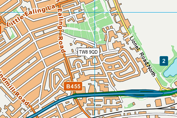 TW8 9QD map - OS VectorMap District (Ordnance Survey)