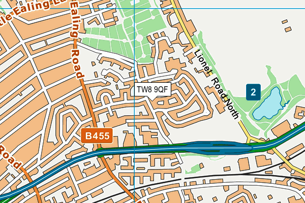 TW8 9QF map - OS VectorMap District (Ordnance Survey)
