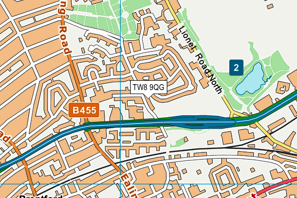 TW8 9QG map - OS VectorMap District (Ordnance Survey)