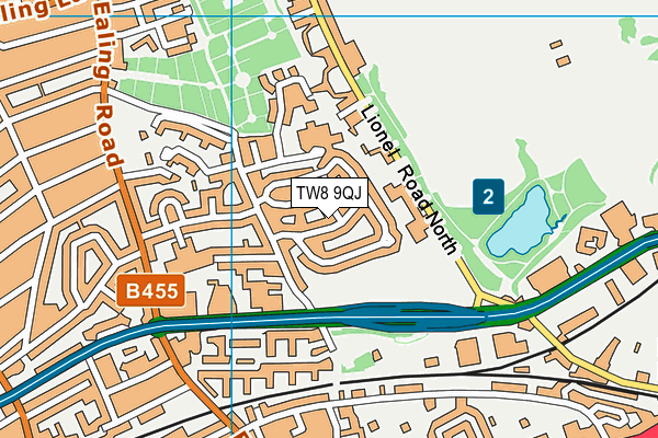 TW8 9QJ map - OS VectorMap District (Ordnance Survey)
