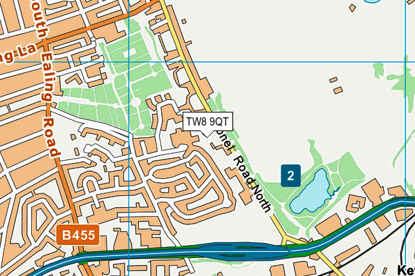 TW8 9QT map - OS VectorMap District (Ordnance Survey)