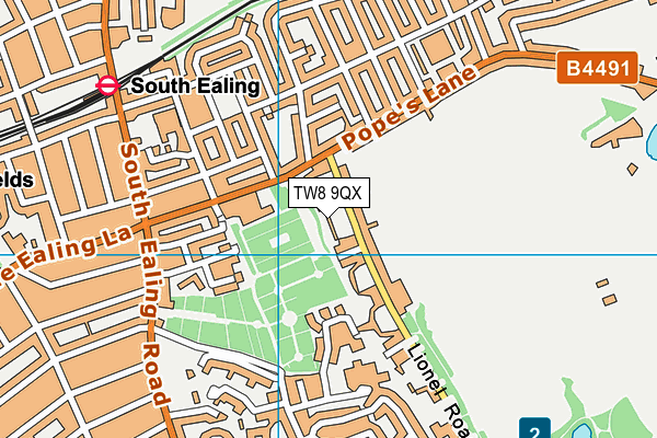 TW8 9QX map - OS VectorMap District (Ordnance Survey)