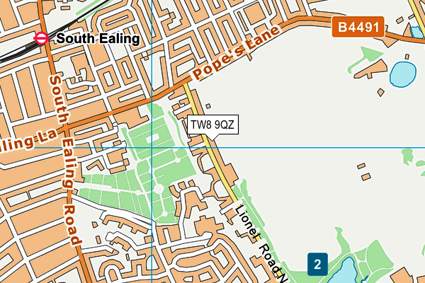 TW8 9QZ map - OS VectorMap District (Ordnance Survey)