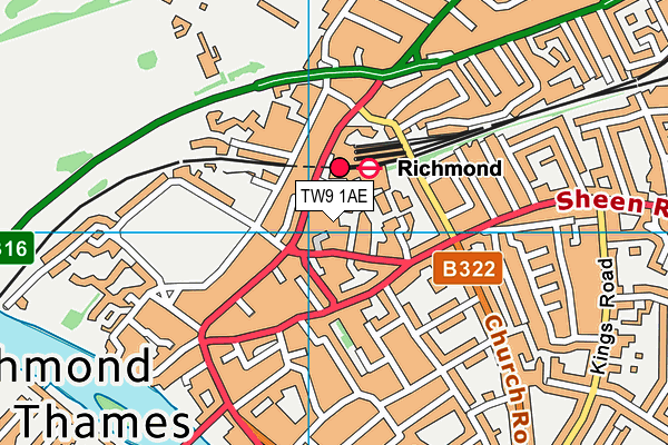 TW9 1AE map - OS VectorMap District (Ordnance Survey)