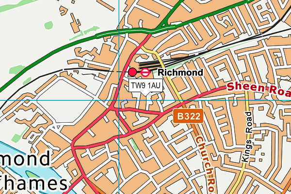 TW9 1AU map - OS VectorMap District (Ordnance Survey)