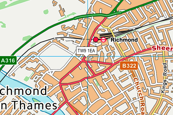 TW9 1EA map - OS VectorMap District (Ordnance Survey)