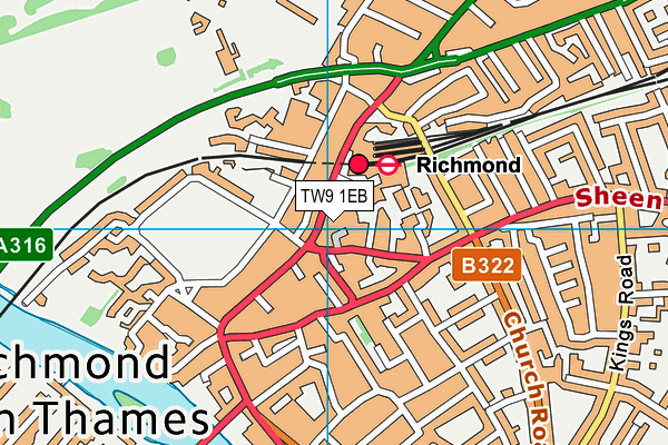 TW9 1EB map - OS VectorMap District (Ordnance Survey)