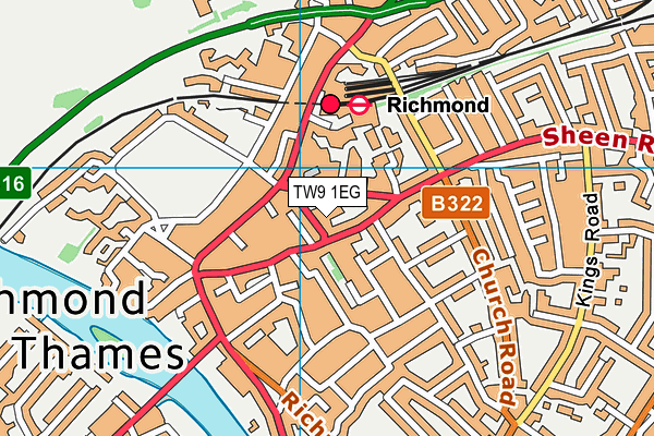 TW9 1EG map - OS VectorMap District (Ordnance Survey)