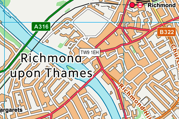 TW9 1EH map - OS VectorMap District (Ordnance Survey)