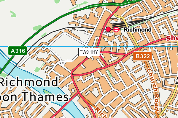 TW9 1HY map - OS VectorMap District (Ordnance Survey)