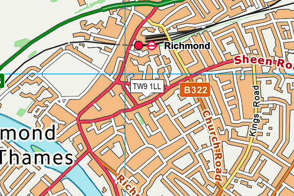 TW9 1LL map - OS VectorMap District (Ordnance Survey)